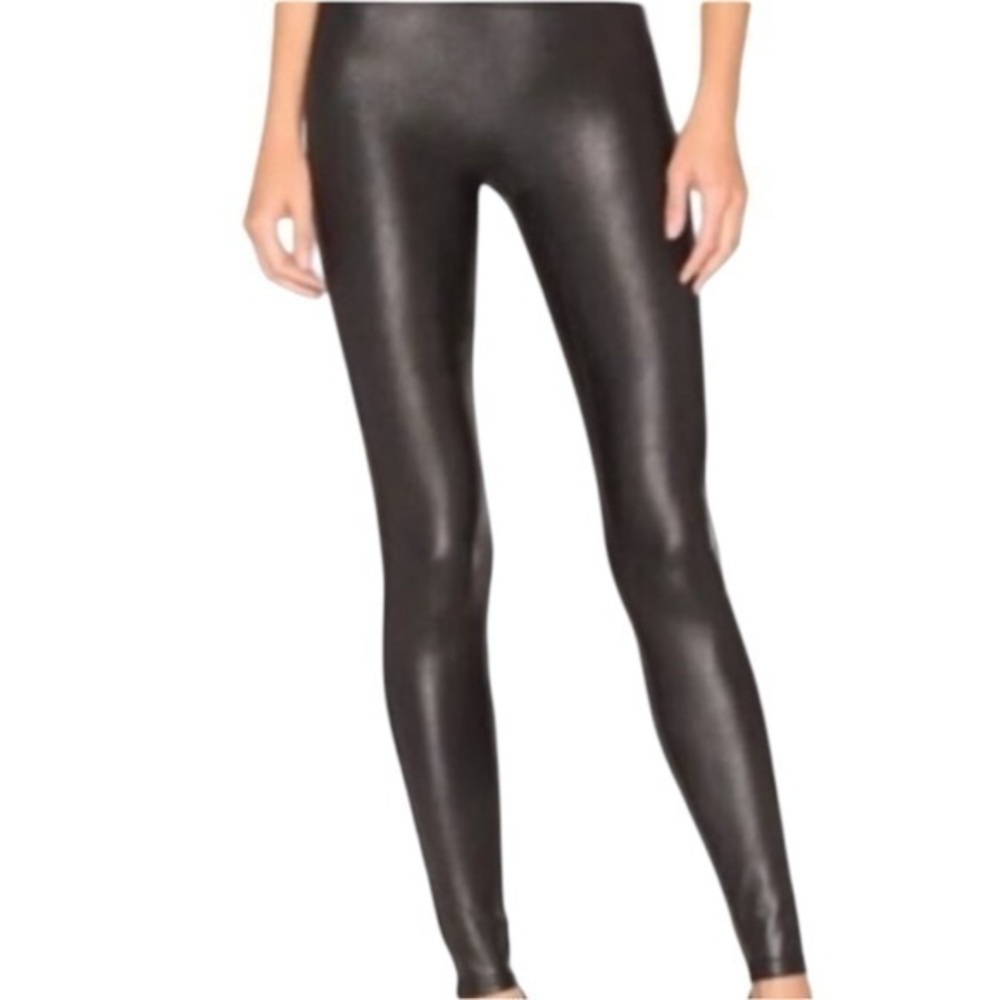SPANX Faux Leather Black Leggings Size Small